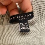 Carolyn Taylor  Petite Mock Neck Quarter Zip Sweater Light Green Sz PS Pullover Photo 4