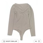 Abercrombie & Fitch  Soft Collection Gray Key Hole Tie Chest Long Sleeve Bodysuit Photo 1