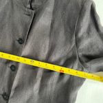 Talbots Sz 10 Irish Linen Black Mock Neck Button Down Blazer Shoulder Pads Photo 7