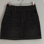 Halara NWT  Black Denim Skirt, mini size med. pull on stretchy. Tags and in bag Photo 0