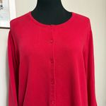 Croft & Barrow Women’s 3X Vibrant Red Cardigan Business Casual Office Work Photo 4