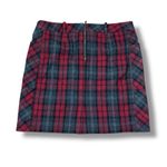 Eddie Bauer  Red Wool Plaid Lined Mini Skirt Size 10 Front Pockets Preppy Photo 4