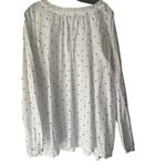 Croft & Barrow  Women's Plus Size 3X Swiss Dot‎ White Blue Blouse Photo 6