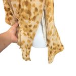 Jones Wear Ruffle Silk Blouse Womens Sleeveless Brown Print Top Size 14 Photo 5