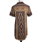 Vintage David Dart Brown Ethnic Floral Shirt Dress S | 90s Indie Grunge USA Made Photo 2