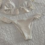 Women size small Ruffled Textured Bikini Set in Cream Photo 1