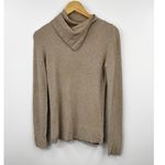 Theory  Leendelly Volt Asymmetrical Sweater Wome's Ribbed Turtleneck Top Tan‎ M Photo 1