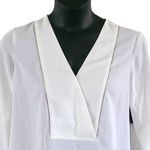 Alfani NWOT  Women’s White Long Sleeve V-Neck Dressy Blouse Top Size Large Photo 4