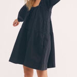 Free People  Lou Jean Babydoll Dress Long Sleeve Women’s Size Small Dark Gray Photo 0