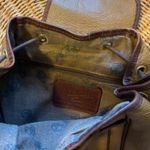 Valentina Italian Genuine Pebbled Brown Leather Drawstring Backpack Tan Photo 2