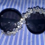 Oversized Round Rhinestone Sunglasses women’s black New sunglasses high quality . Photo 3