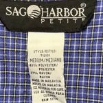 Sag Harbor Petite Gingham Check Short Sleeve Button Down Top Photo 2