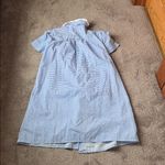 Ashley Taylor Gingham Button Down Night Shirt SIZE L White Size L Photo 4