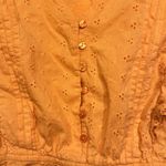 New York & Company NY&CO Orange Ruffled Eyelet Buttoned Blouse Large EUC #CA2417 Photo 4