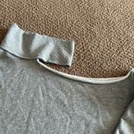 Six Fifty Women’s Cold Shoulder Mock Turtleneck Grey Sweatshirt Gray Size M Photo 4