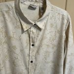 Elegant White Floral Button Down Shirt Size XXL Photo 2