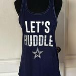 NFL LETS HUDDLE DALLAS COWBOYS BLUE TANK  FOOTBALL Photo 0
