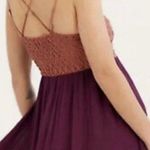 Free People  Adella Slip Dress Copper Combo Medium Pink Purple Lace Crochet Photo 1
