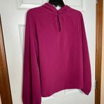 Evereve  Women Large Magenta Textured Long Sleeve Blouse Top Photo 1