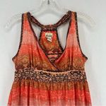 Mudd  Boho Y2K Mini Sun Dress V Neck Medium Orange Photo 1