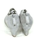 Eileen Fisher Women's 9 M  Cage Wedge Shoe Sandal Metallic Silver + Bag EUC Photo 5