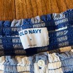 Old Navy gingham plaid smocked ruffle blouse small Photo 4