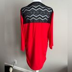 Torrid Cherry Red V-Neck 1/2 Sleeve Black Lace Back Ruched Blouse Womens 3 (3X) Photo 4
