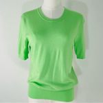 ZARA Lime/Neon Green Crewneck Short Sleeve Light Ribbed Hem Sweater Size M Photo 1