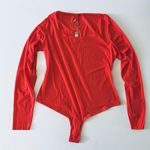SKIMS  Poppy Red Orange Long Sleeve Scoop Neck Bodysuit - 2X Photo 0