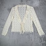 J Jill Lace Cardigan Womens L‎ Ivory Sheer Ruffle Romantic Boho Cottagecore Size L Photo 1