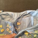 Women’s Blue Dress Embroidered Flowers & Butterflies Corset Back Size 8 **READ Blue Photo 9