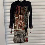 Women's Save The Queen! Black Red Pattern Long Sleeve Dress M Size M Photo 4