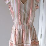 Vineyard Vines  Striped V Neck Ruffle Sleeve Smocked Dress Photo 0