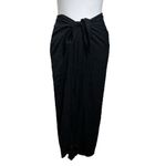 Vince  Pleated Tie Front Midi Skirt Black Women’s Size XS Slit Gathered Waist Photo 1