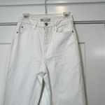 ZARA White Straight Leg Jeans with High-Rise Waist size 6. Photo 6