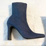 Vintage Blue Denim High Heel Ankle Boots Size 5.5 Photo 4