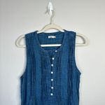Faherty  Isha Dress Indigo Blue Denim Chambray Size Medium Casual Summer Photo 3