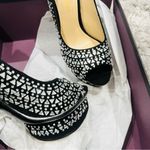 Enzo Angiolini  Rhinestone Black Platform Heels Photo 4