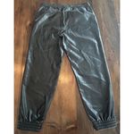 Banana Republic  Black Faux Leather Elastic Tie Waist‎ Pants Women's Size Medium Photo 5