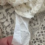 Paper Crane Cream Crochet Lace Short Sleeve Top Black Trim Size XS/S Photo 9