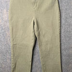 Loft  Women Size 27‎ The Curvy Straight Crop Denim Green Jeans Photo 0