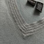 Y2K blue beaded v neck knit sweater top with tinsel shimmer yarns Size XL Photo 2