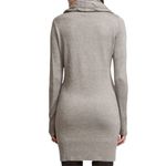 NY&C Knitted Cowl Neck Off the Shoulders Mini Sweater Dress in Tan Size M Photo 3