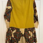 Brown and Green Long Sleeve Casual Dress with Vintage Style Brown Photo 4