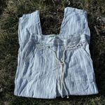 Anthropologie Seashore Striped Linen Blend Pants Size XS White Blue Drawstring Photo 1