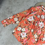 Chico's Chico’s Sandwashed Satin Floral-Print Shirt Button Front Size 16-18 Photo 11