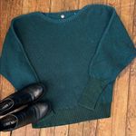 margaret o'leary Women’s Margaret O’Leary Raglan sleeve boat neck ribbed Teal Sweater size med Photo 0