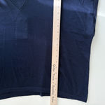 autumn cashmere  Top Medium Navy Lagenlook Crop Lightweight Sweater Quiet Luxury Photo 8