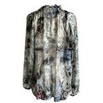 ZARA  Multicolor Paisley Unlined Tie Bow Blouse Women's Size Medium | 12-13 Photo 1