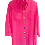 John Mark  Hot Pink 3/4 Sleeve Button Up Tunic Photo 0